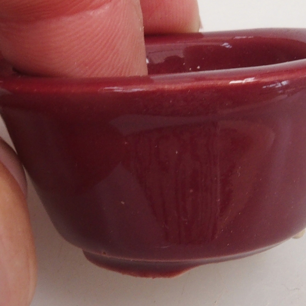 Mini bonsai bowl 4 x 4 x 2 cm, color burgundy