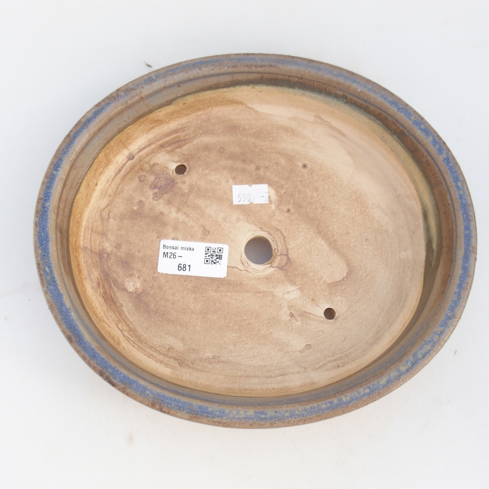 Ceramic bonsai bowl 24 x 21 x 5 cm, colour blue