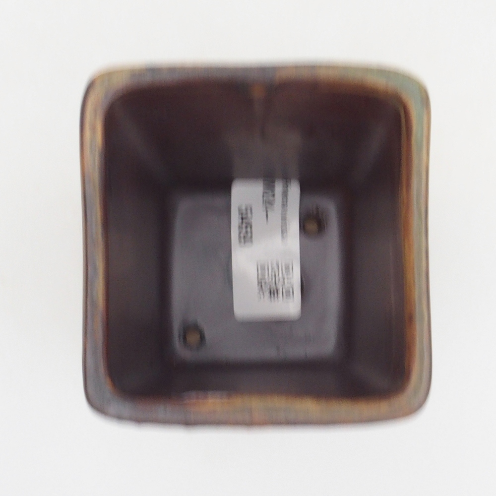 Ceramic bonsai bowl 7,5 x 7,5 x 10,5 cm, color brown