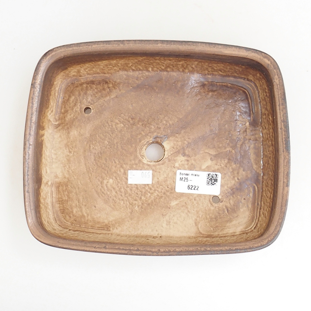 Ceramic bonsai bowl 21,5 x 17,5 x 5,5 cm, brown