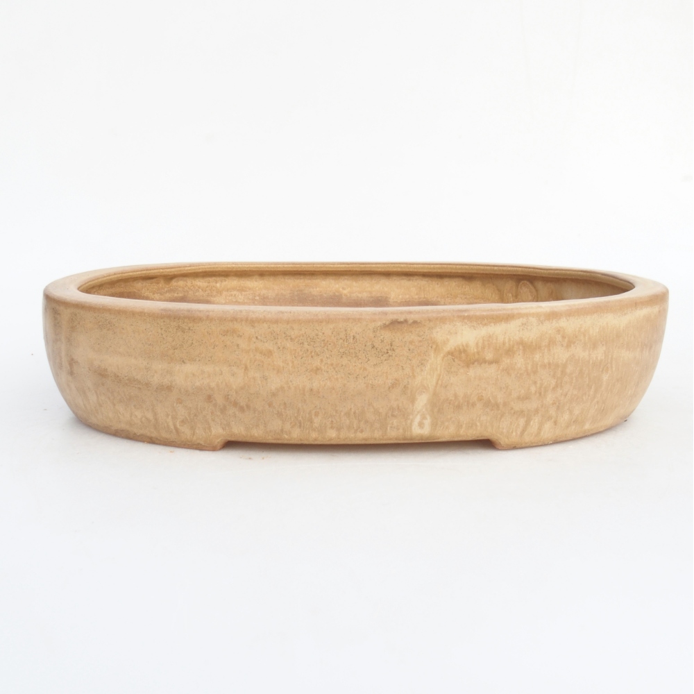 Ceramic bonsai bowl 27 x 21 x 5 cm, colour beige