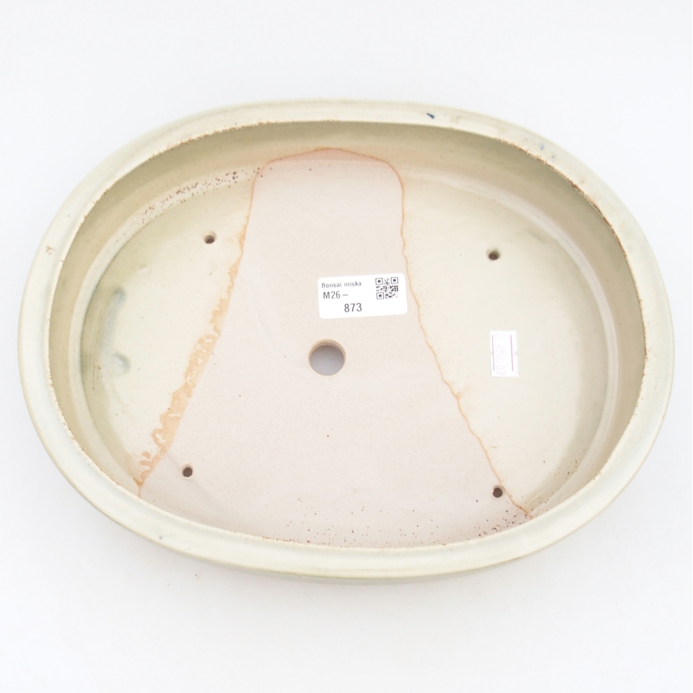 Ceramic bonsai bowl 26,5 x 21 x 5 cm, green