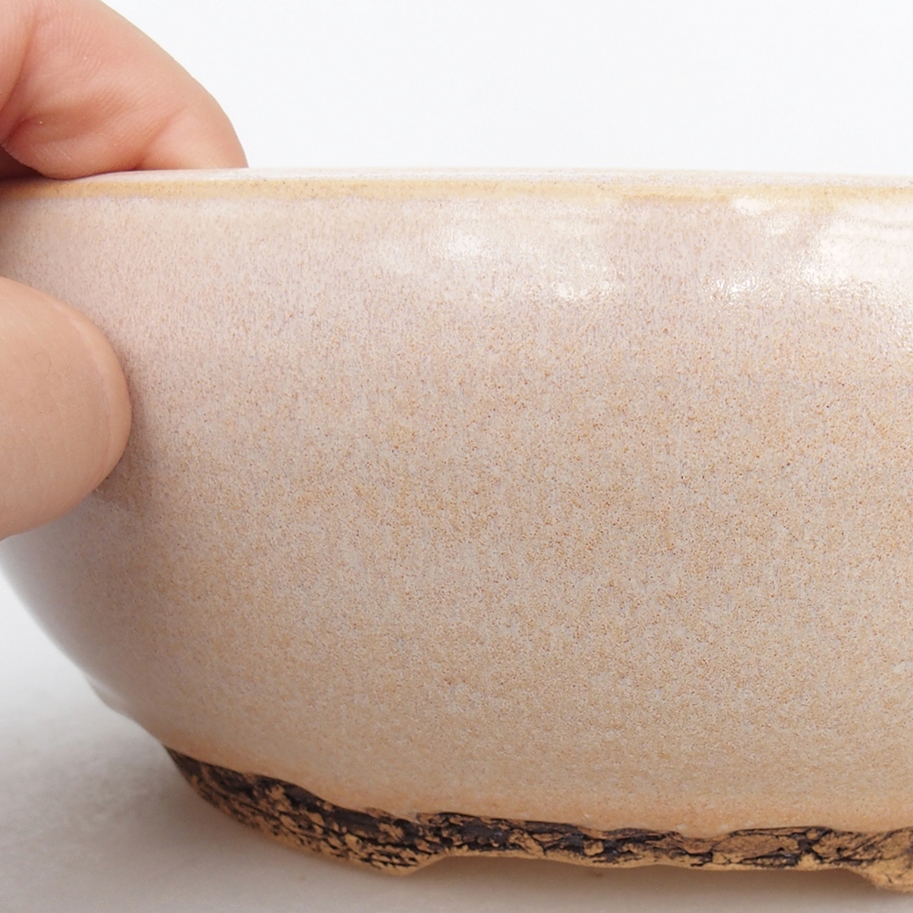 Ceramic bonsai bowl 18,5 x 18,5 x 7,5 cm, colour beige