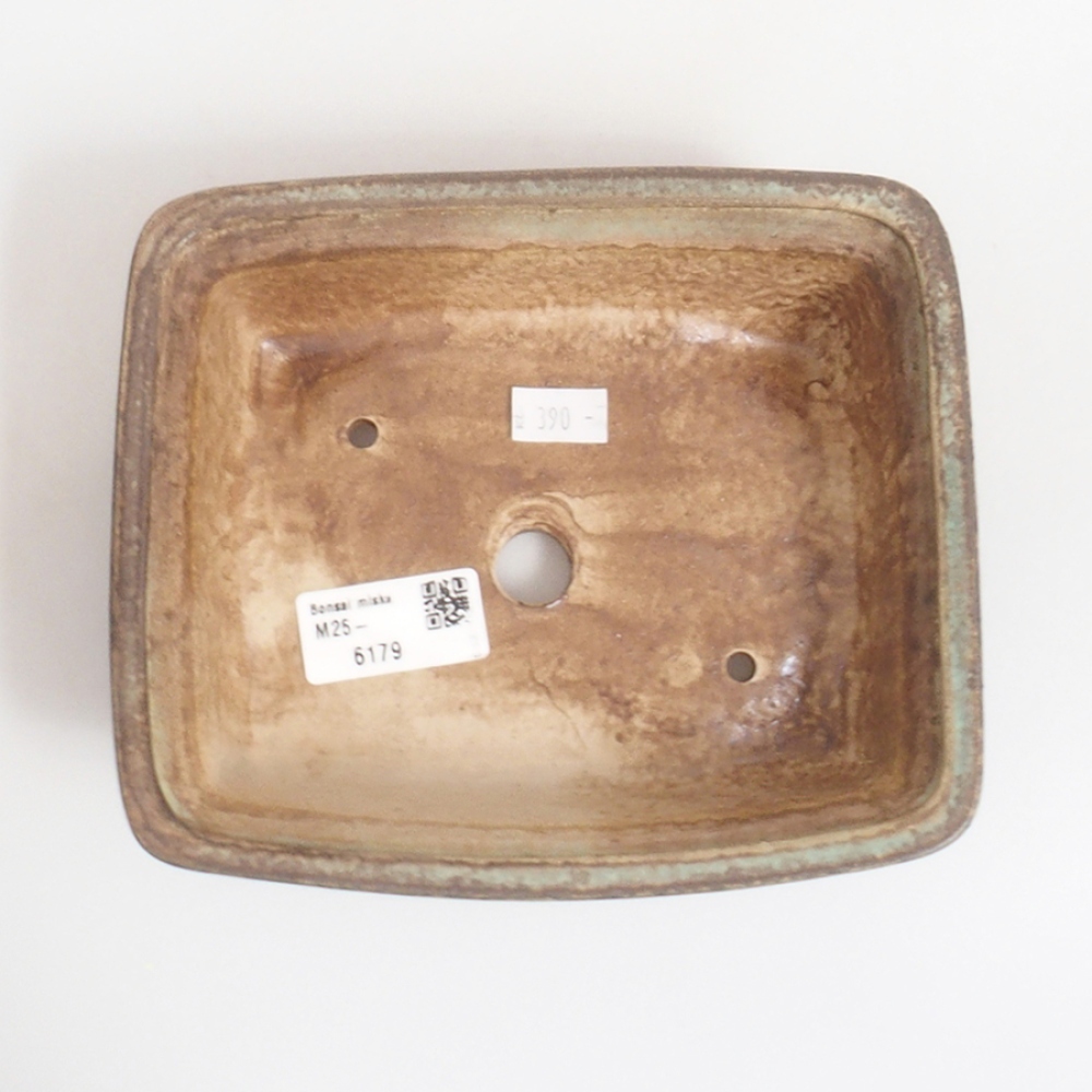 Ceramic bonsai bowl 17,5 x 14 x 5 cm, color brown
