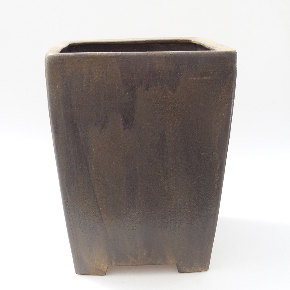 Ceramic bonsai bowl 17 x 17 x 23 cm, brown