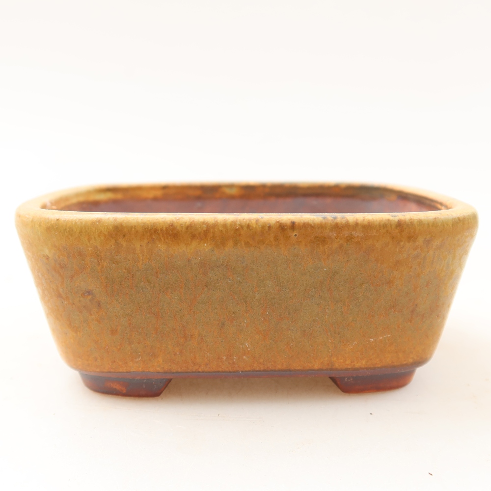 Ceramic bonsai pot, 10 x 8.5 x 4 cm, green