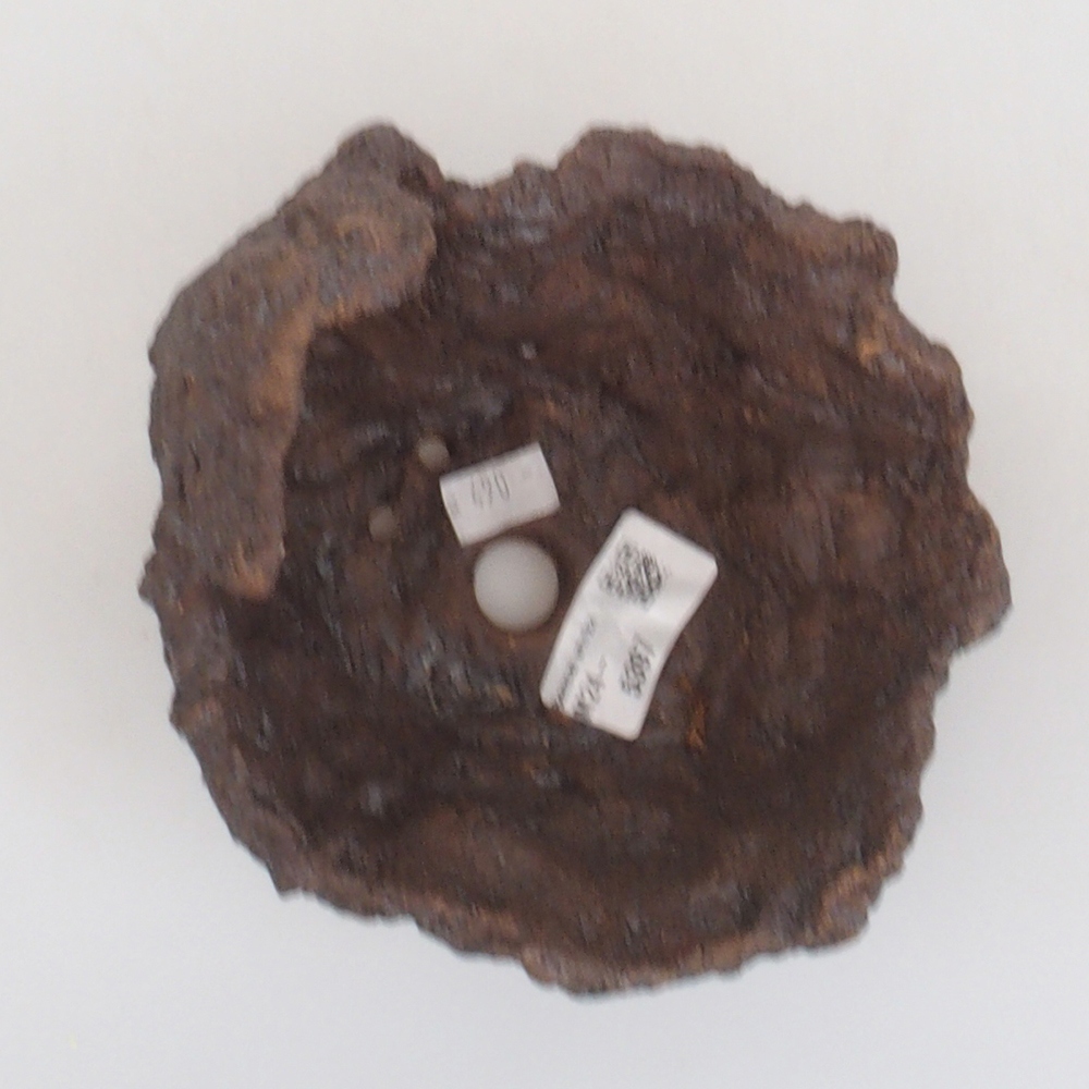 Ceramic shell 14 x 13 x 15 cm, brown color