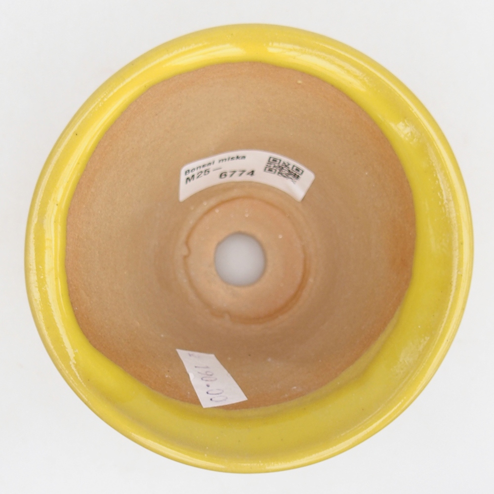 Ceramic bonsai bowl 10,5 x 10,5 x 7 cm, yellow