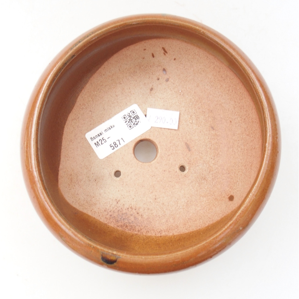 Ceramic bonsai bowl 14 x 14 x 7 cm, color brown