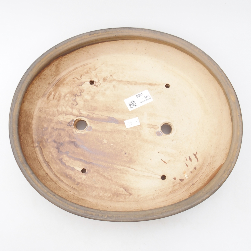 Ceramic bonsai bowl 31,5 x 27,5 x 6 cm, brown