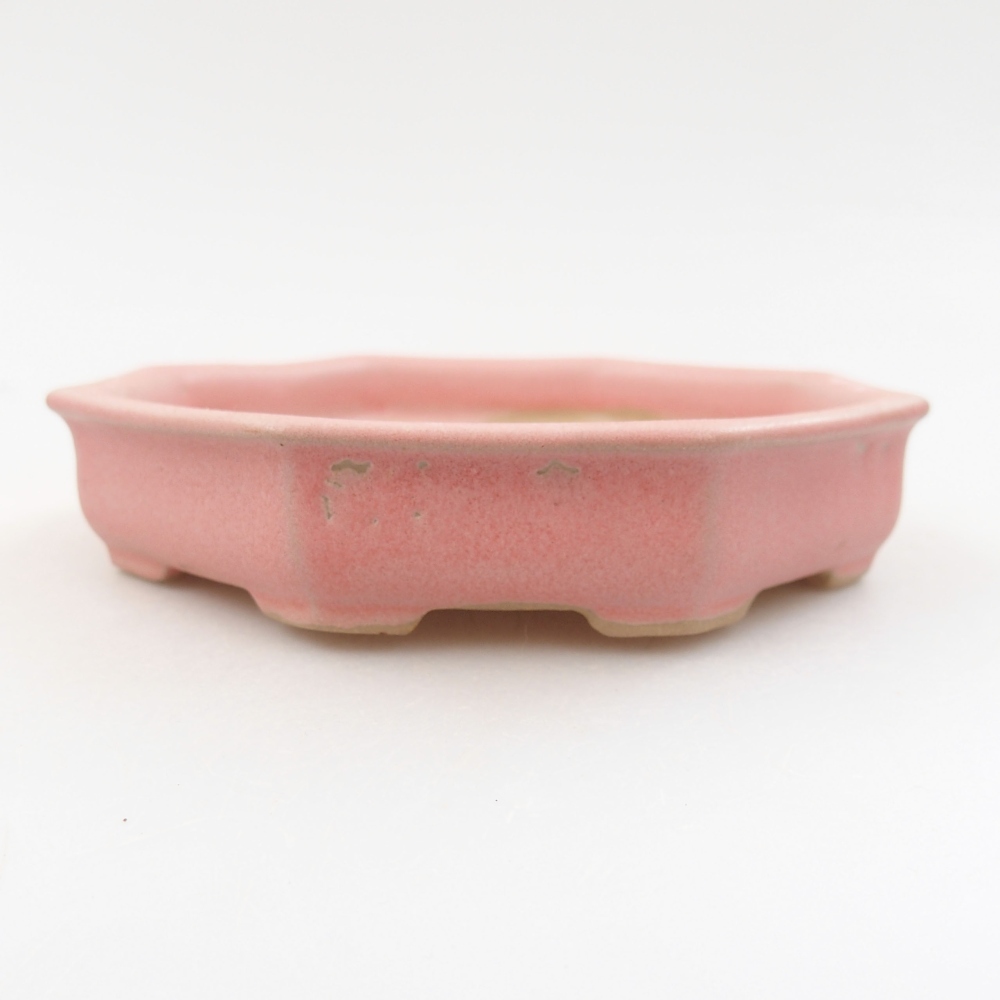 Ceramic bonsai bowl 11,5 x 11,5 x 2,5 cm, color pink