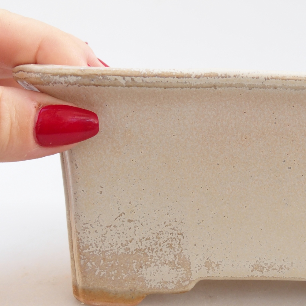 Ceramic bonsai bowl 18 x 14 x 7 cm, colour beige