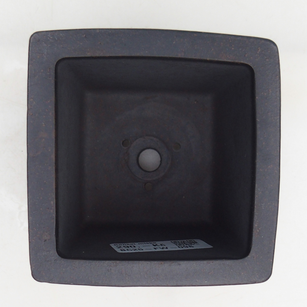 Ceramic bonsai bowl 9,5 x 9,5 x 10 cm, brownish ochre