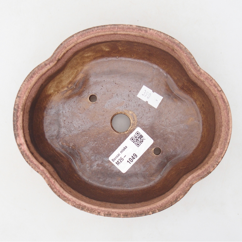 Ceramic bonsai bowl 17 x 15,5 x 5,5 cm, pink