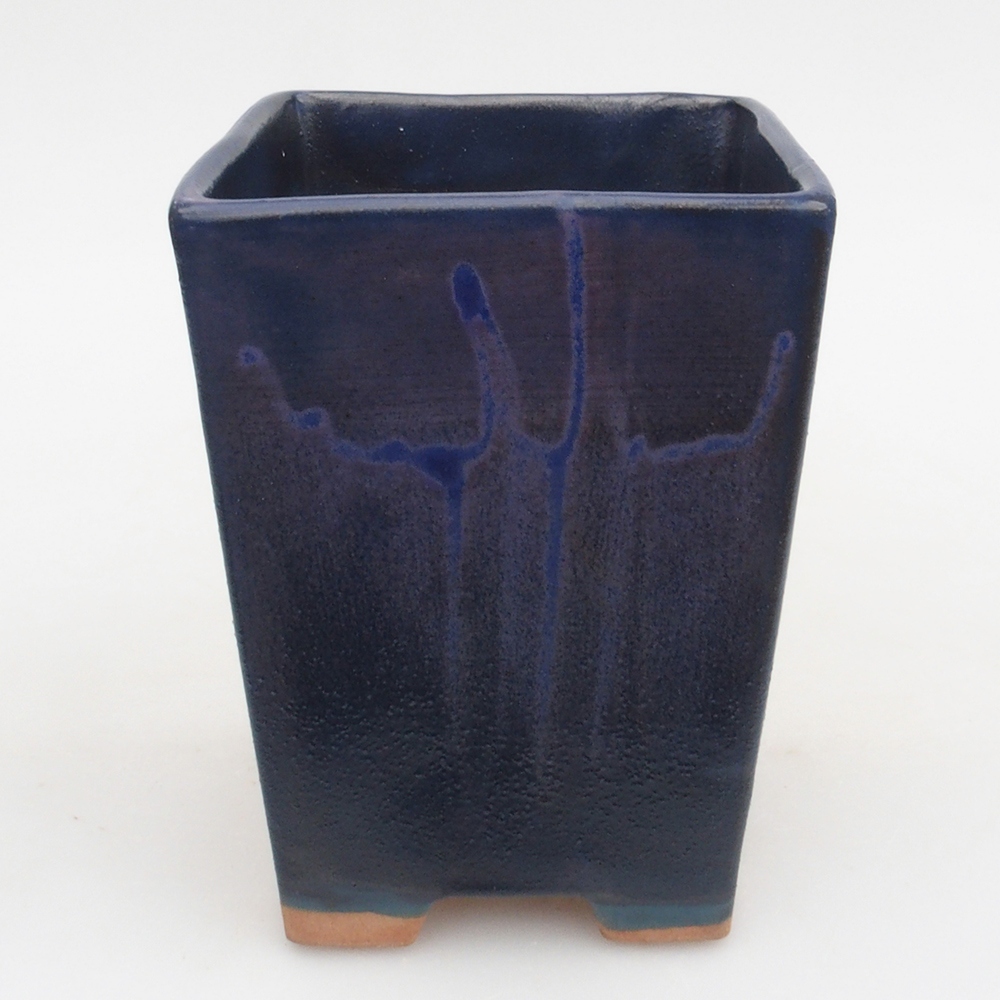 Ceramic bonsai bowl 9 x 9 x 12,5 cm, color blue