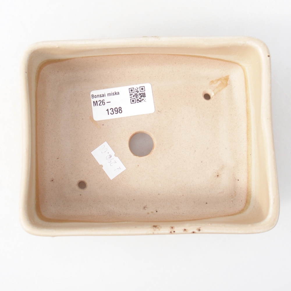 Ceramic bonsai bowl 14,5 x 11 x 5,5 cm, colour beige