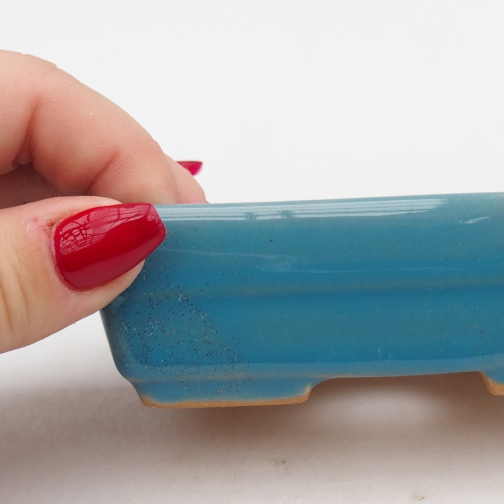 Ceramic bonsai bowl 10 x 7 x 3 cm, colour blue