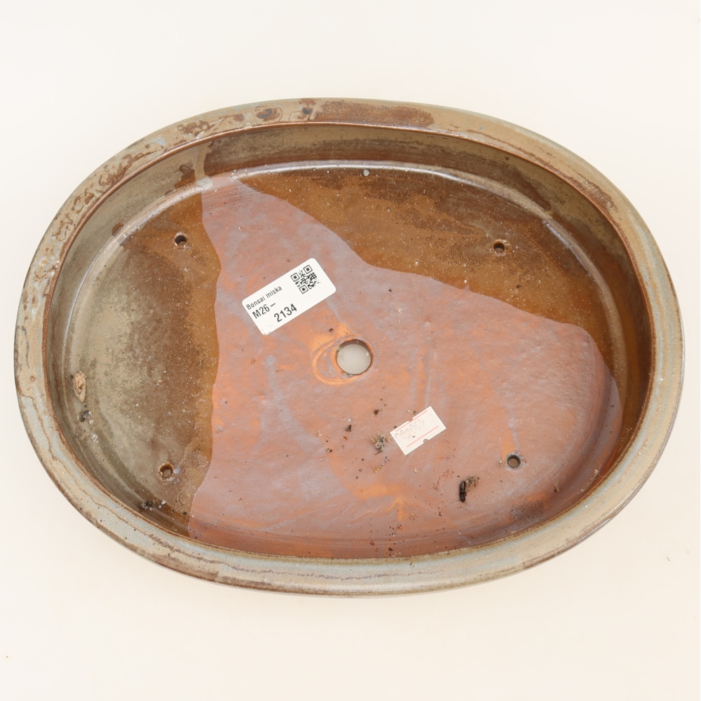 Ceramic bonsai bowl 27 x 21 x 5,5 cm, brown