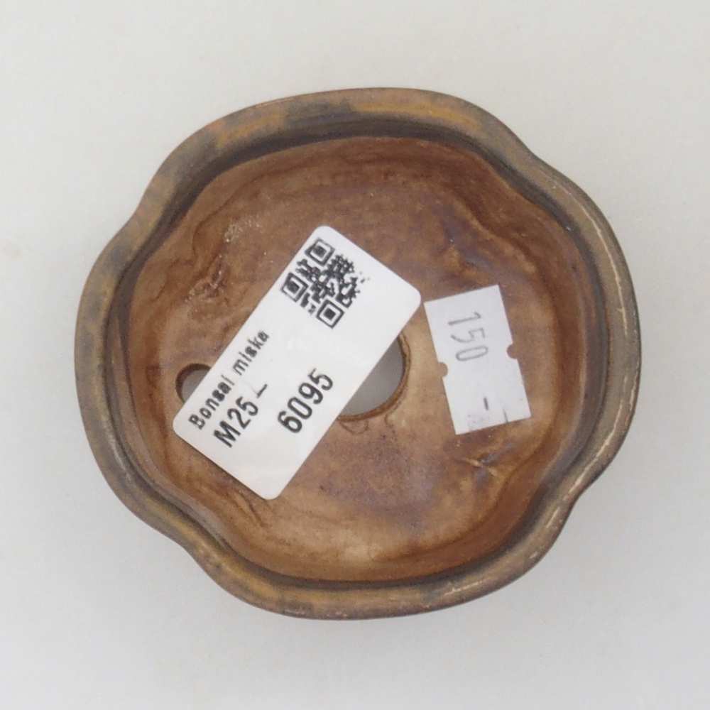 Ceramic bonsai bowl 7,5 x 7 x 3,5 cm, color brown
