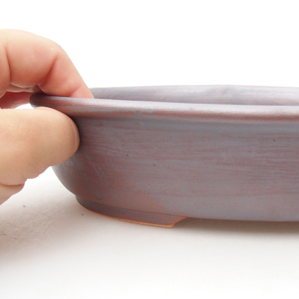 Ceramic bonsai bowl 22 x 17 x 5 cm, color metallic