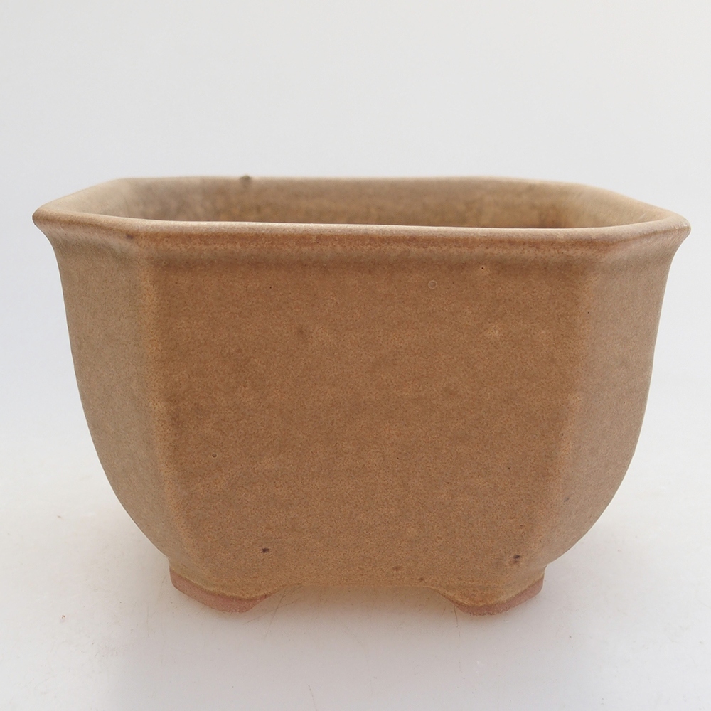 Ceramic bonsai bowl 10 x 10 x 6 cm, brown