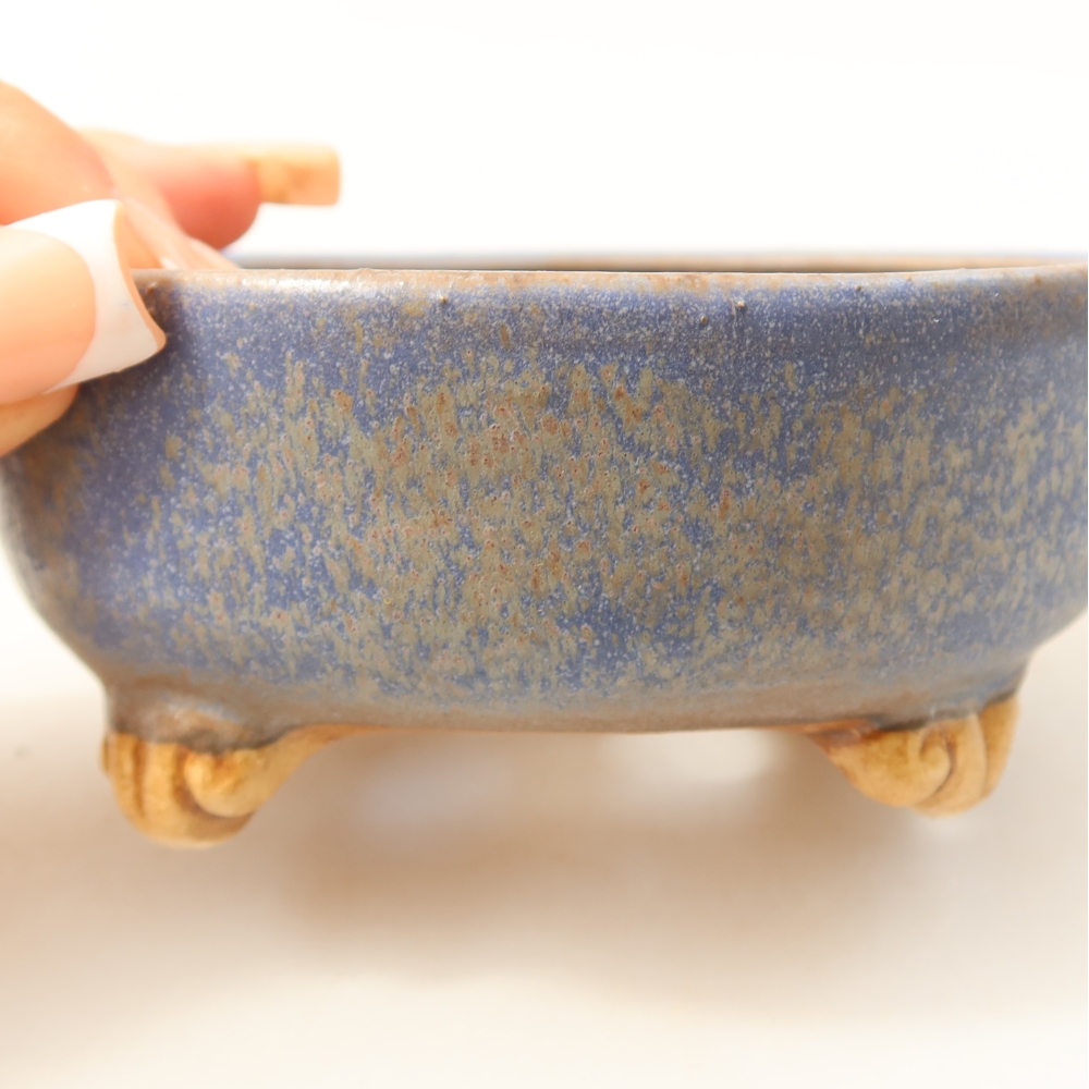 Ceramic bonsai bowl 11 x 11 x 4,5 cm, colour blue