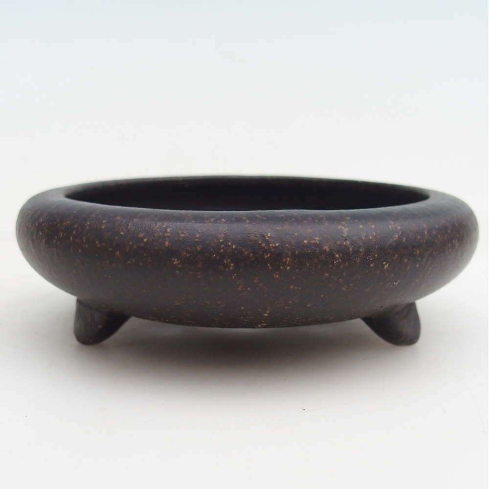 Ceramic bonsai bowl 11,5 x 11,5 x 4 cm, brownish ochre