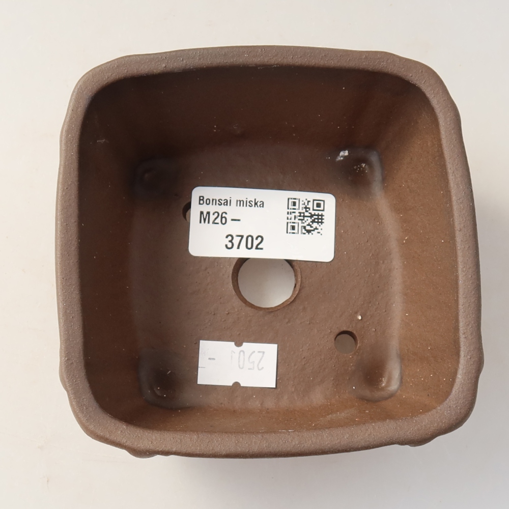 Ceramic bonsai bowl 10 x 10 x 5 cm, brown
