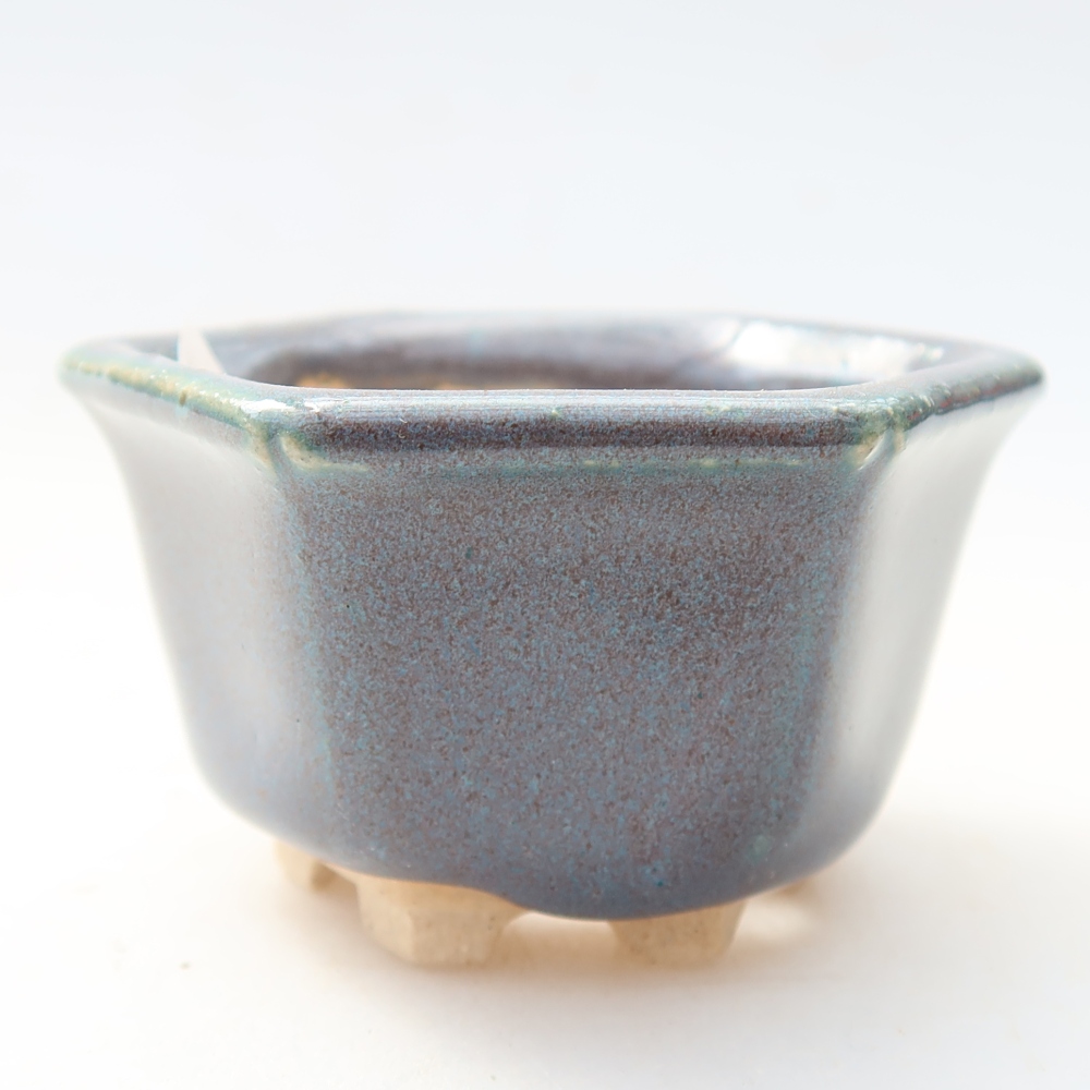 Ceramic bonsai pot, 5.5 x 5 x 3 cm, gray