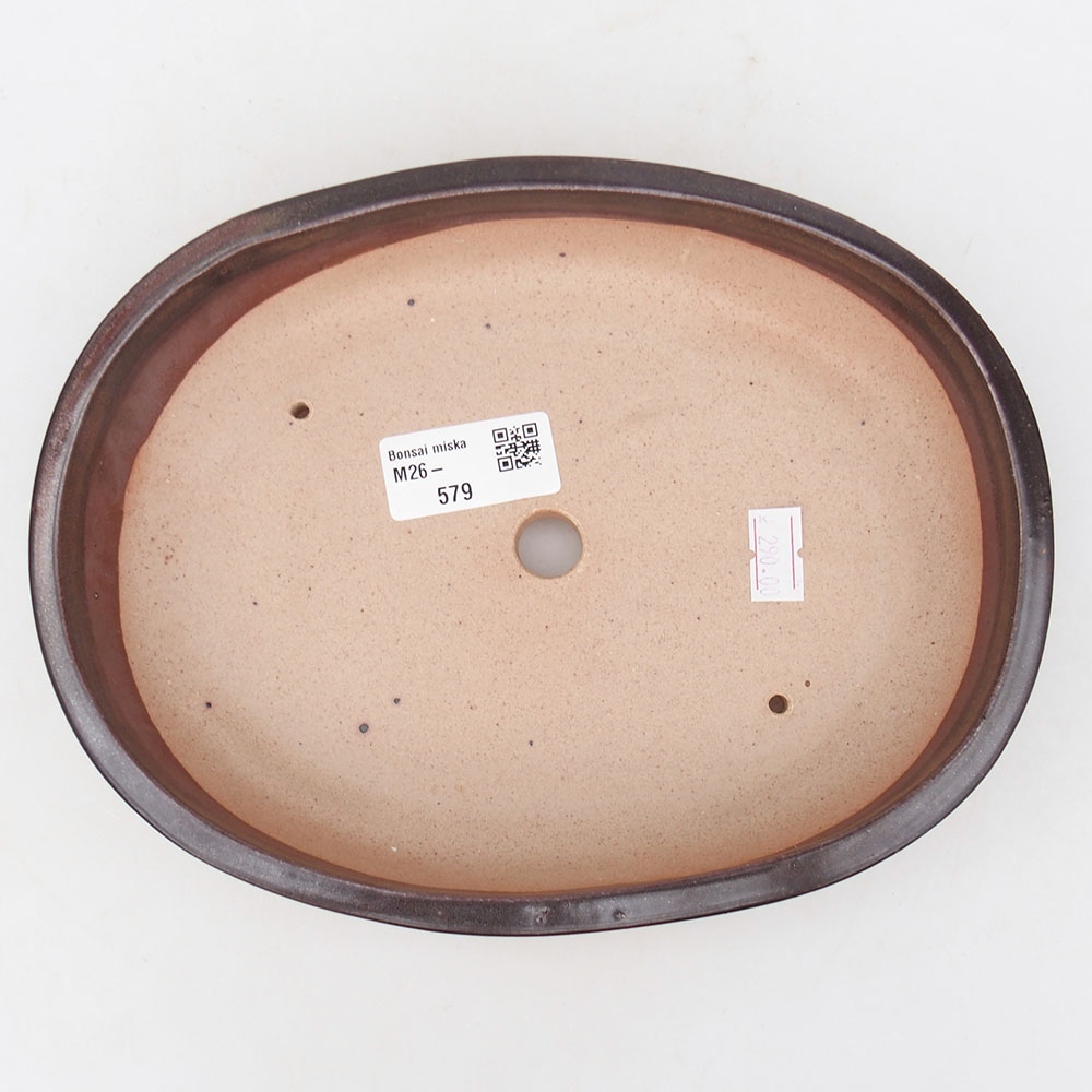 Ceramic bonsai bowl 22 x 17 x 4 cm, brown