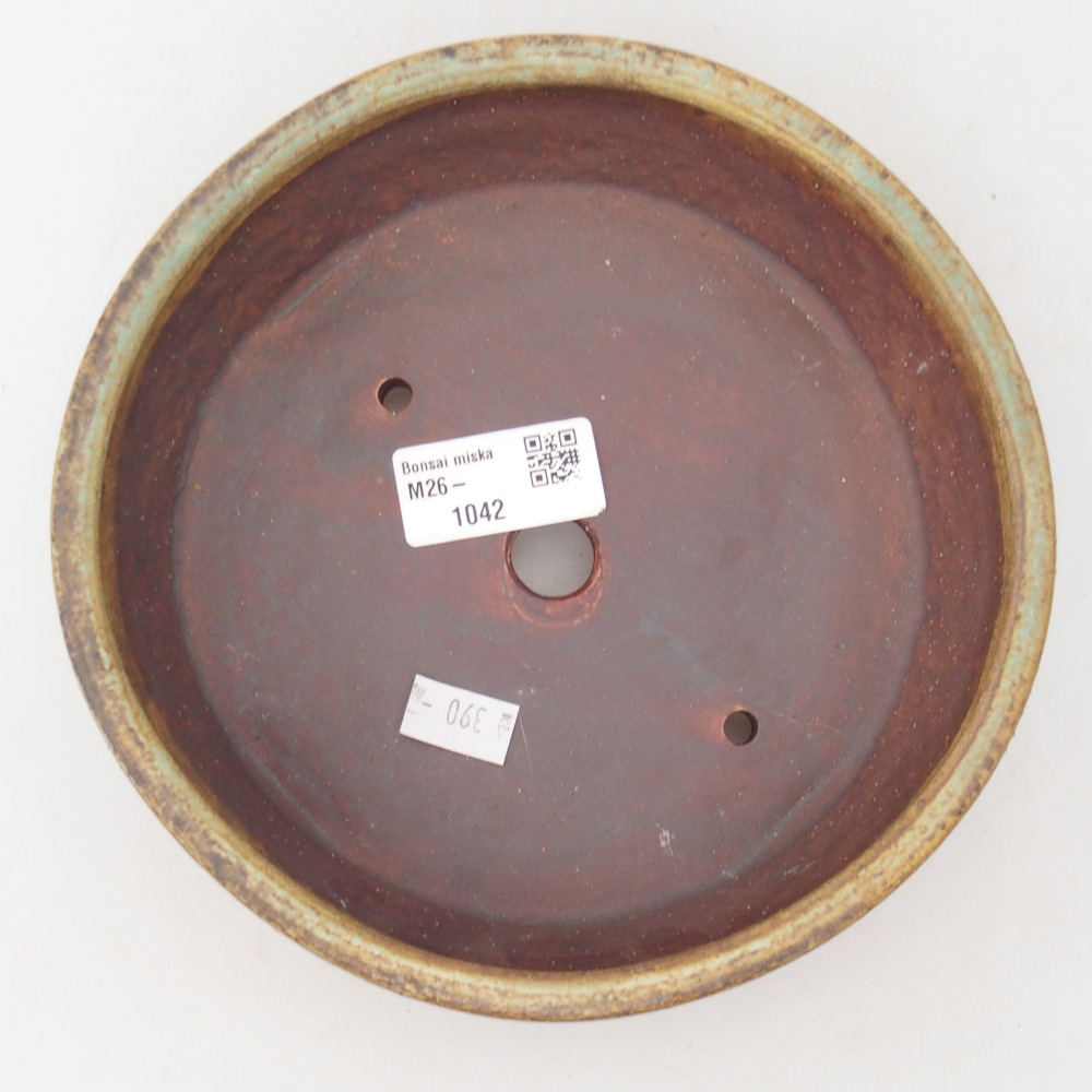 Ceramic bonsai bowl 17,5 x 17,5 x 5 cm, green