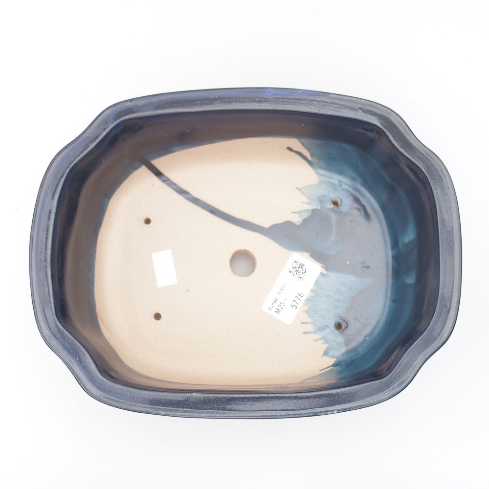 Ceramic bonsai bowl 22,5 x 17,5 x 7,5 cm, color blue