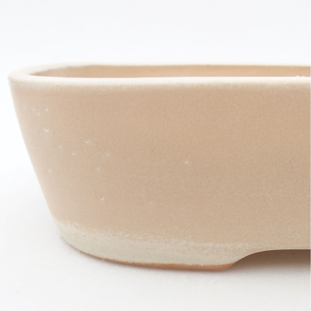 Ceramic bonsai bowl 23 x 17,5 x 5,5 cm, color beige