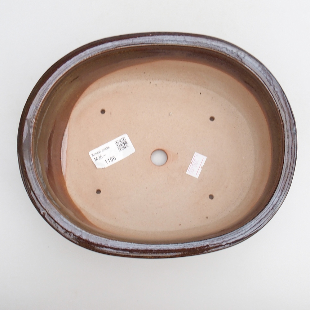 Ceramic bonsai bowl 23 x 19 x 7 cm, brown