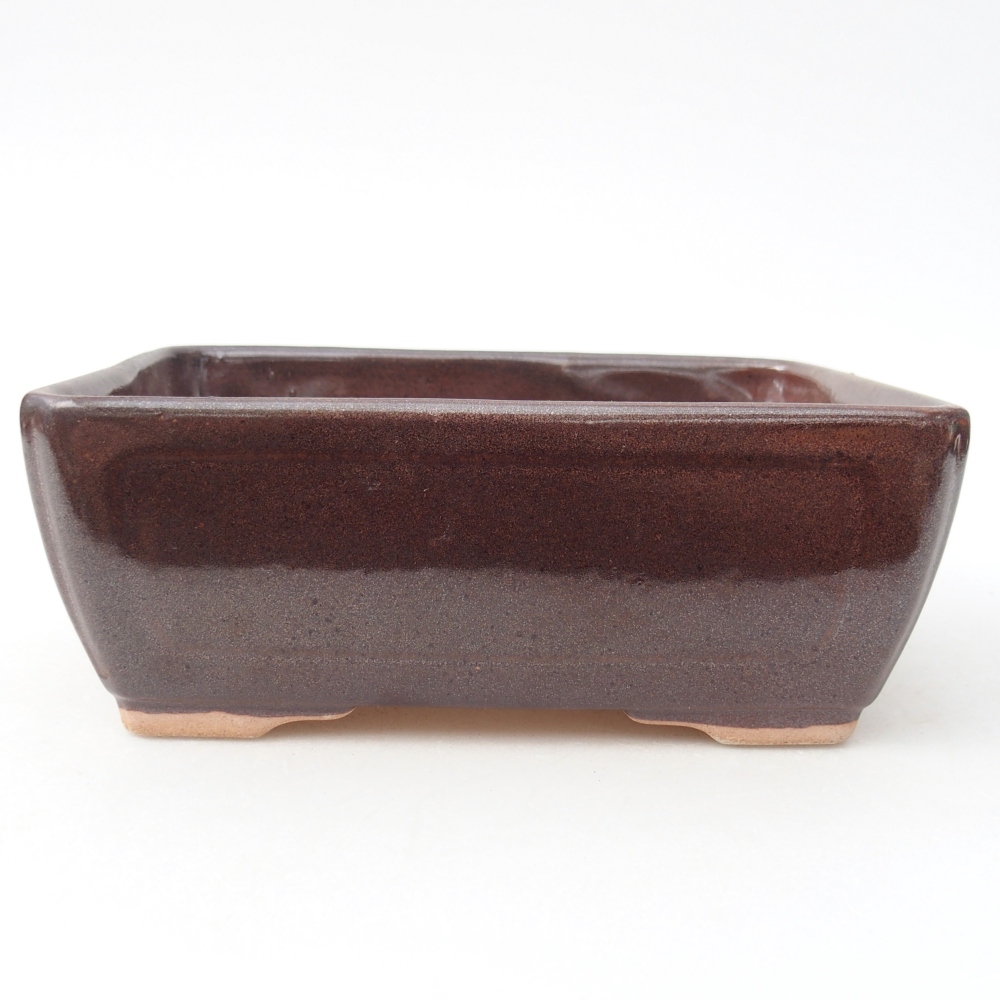 Ceramic bonsai bowl 15,5 x 11,5 x 6 cm, brown