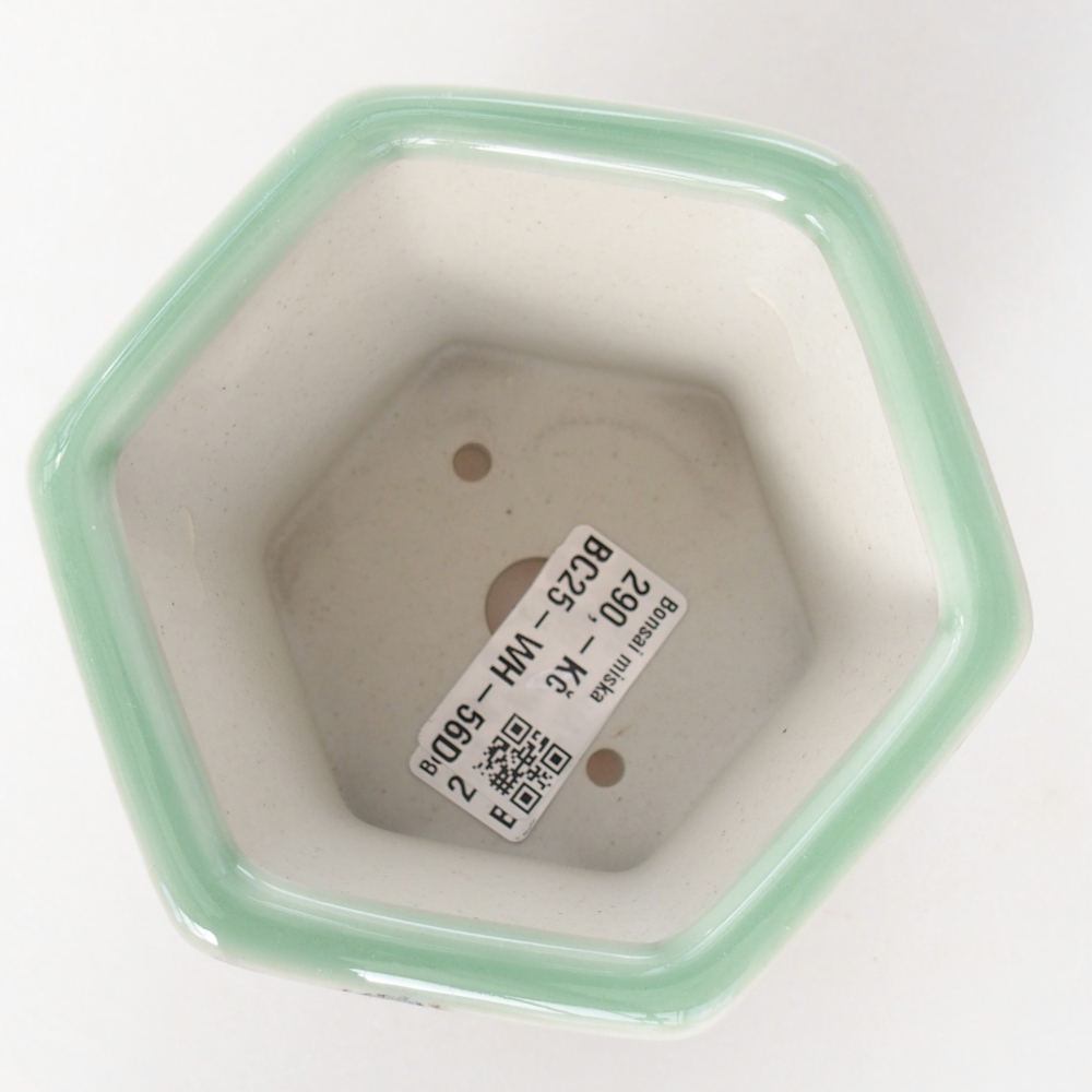 Ceramic bonsai bowl 10,5 x 9,5 x 8,5 cm, green
