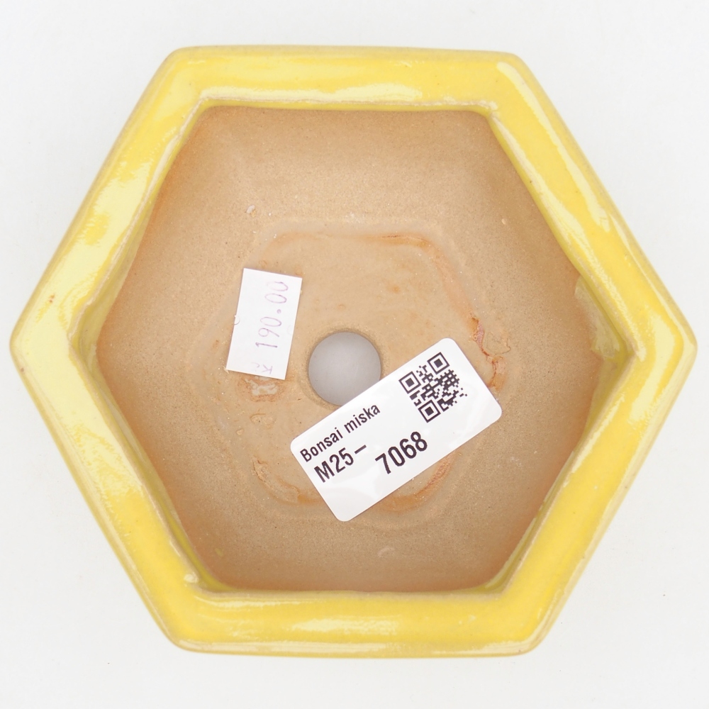 Ceramic bonsai bowl 12 x 10,5 x 4,5 cm, yellow
