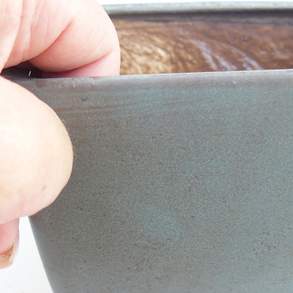 Ceramic bonsai bowl 12 x 12 x 8 cm, color blue