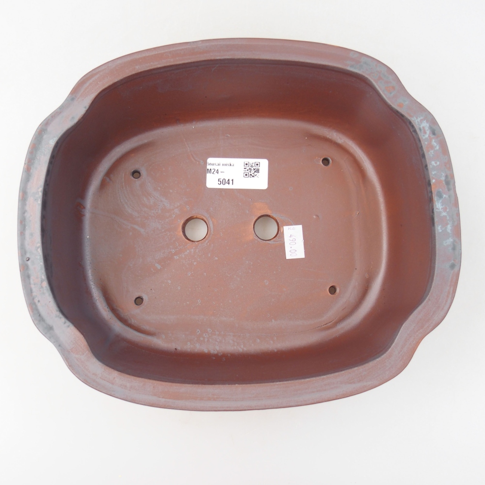 Ceramic bonsai bowl 24,5 x 21 x 7 cm, color metallic