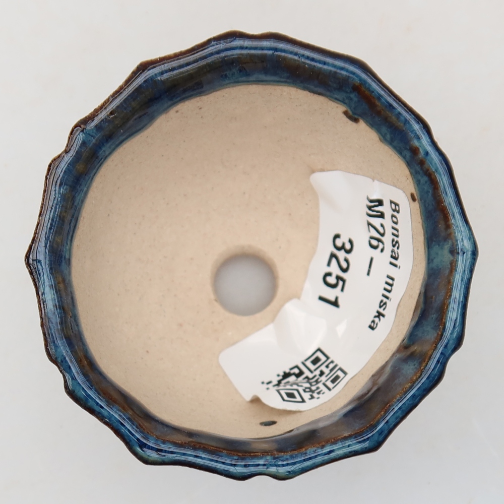Ceramic bonsai pot, 5.5 x 5.5 x 3.5 cm, blue