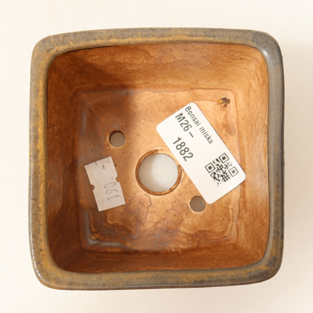 Ceramic bonsai bowl 8,5 x 8,5 x 5,5 cm, brown