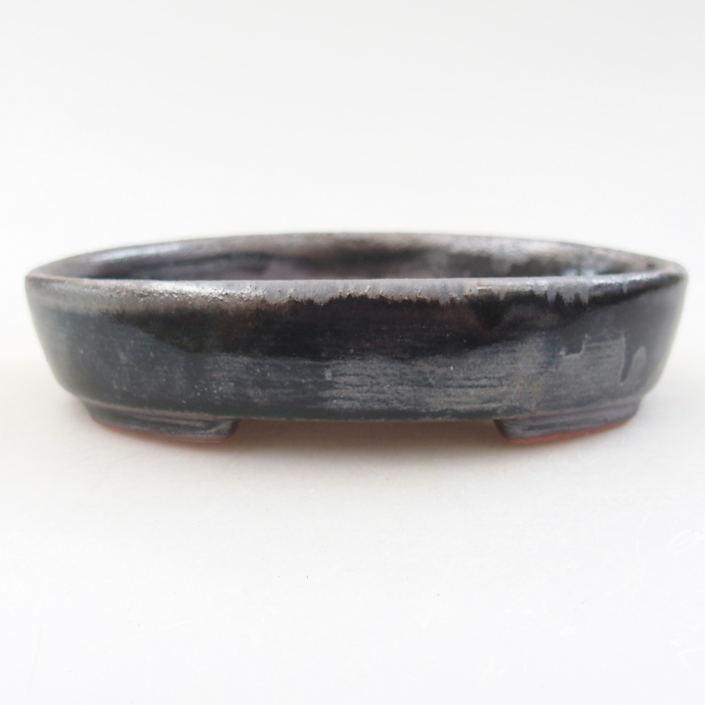 Ceramic bonsai bowl 12 x 9,5 x 2,5 cm, black