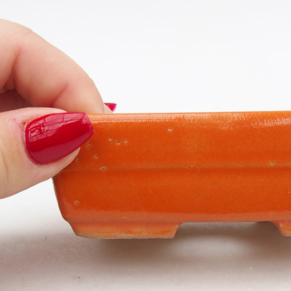 Ceramic bonsai bowl 10 x 7 x 3 cm, orange