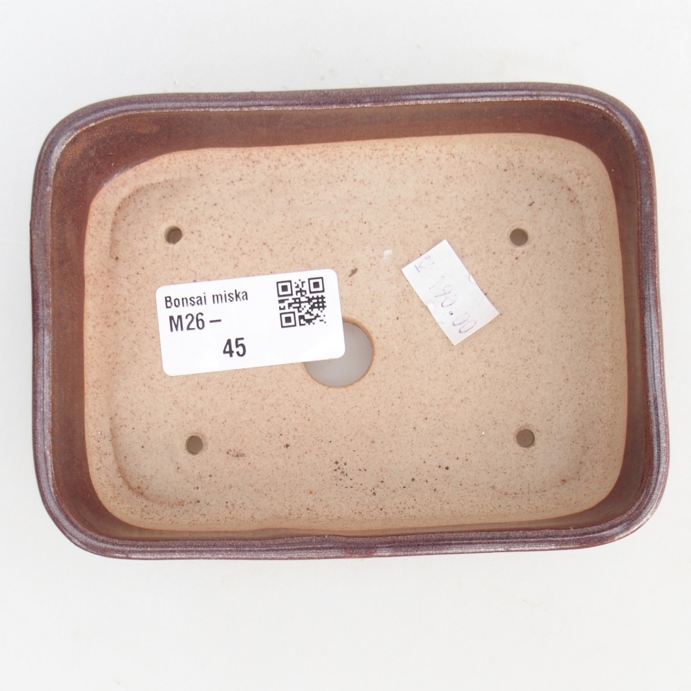 Ceramic bonsai bowl 12,5 x 9,5 x 3,5 cm, brown