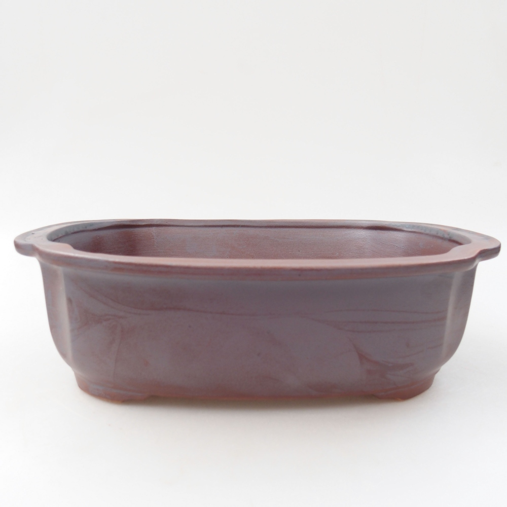 Ceramic bonsai bowl 24,5 x 21 x 7 cm, color metallic