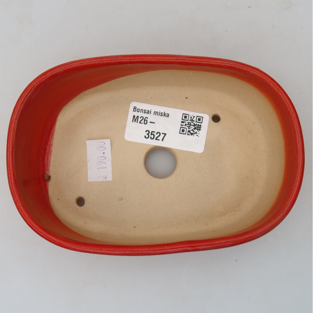 Ceramic bonsai bowl 13 x 8,5 x 4 cm, colour red