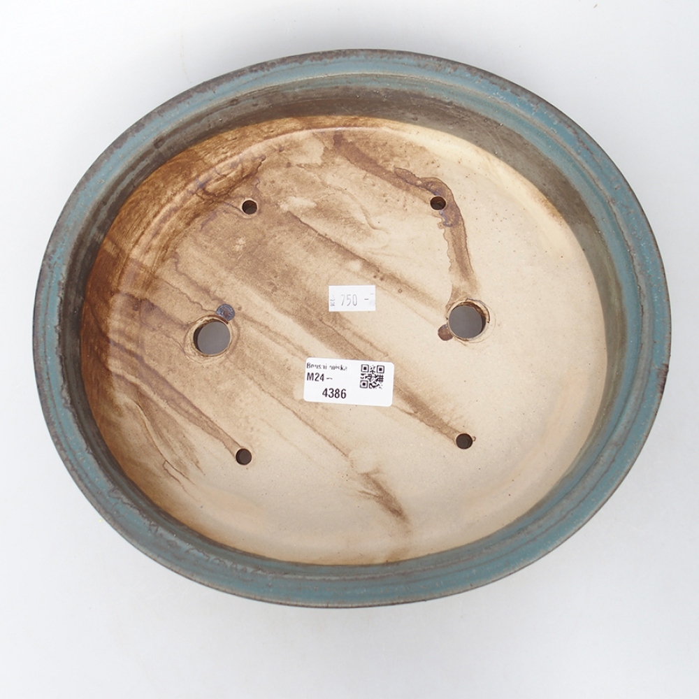 Ceramic bonsai bowl 26,5 x 23,5 x 5,5 cm, color blue