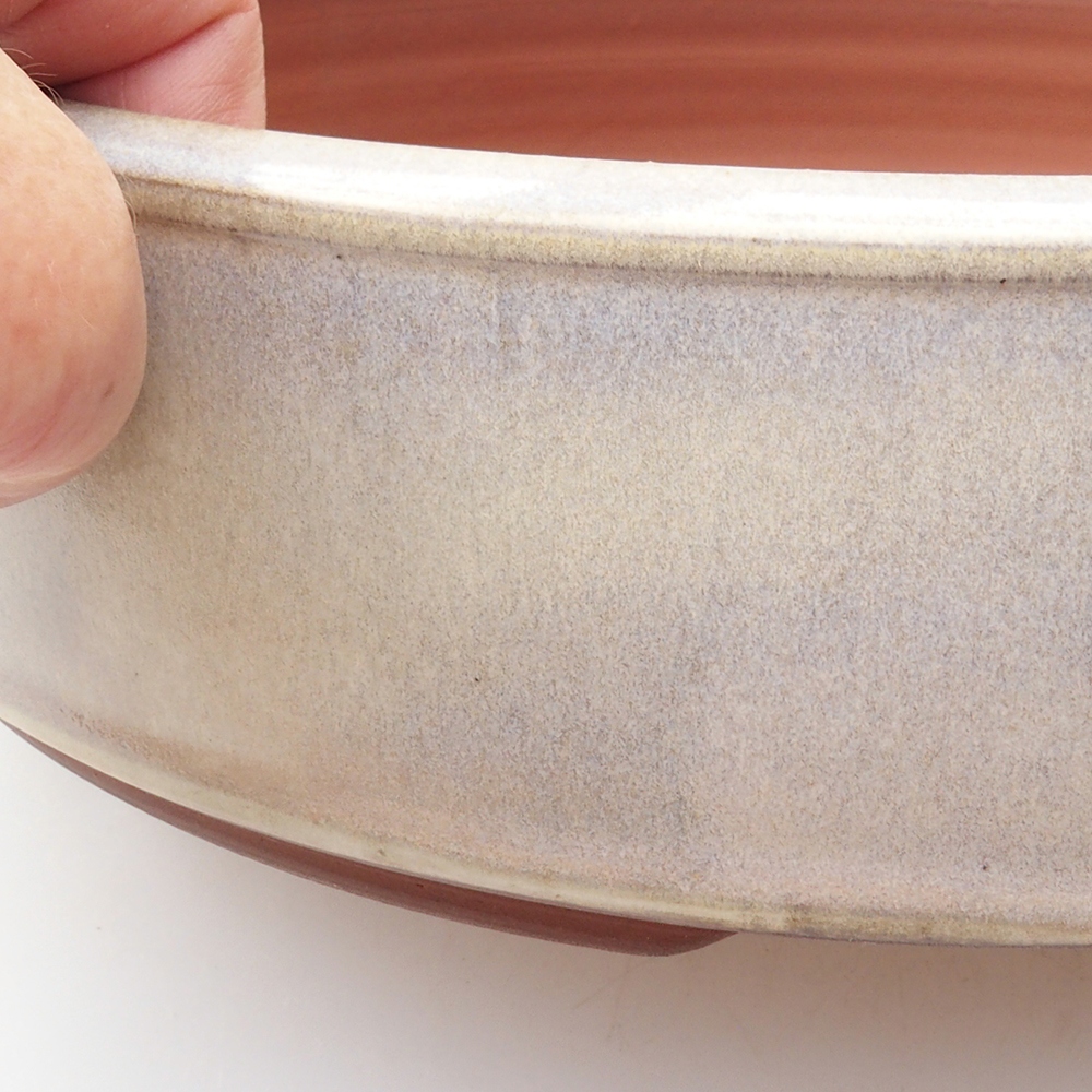 Ceramic bonsai bowl 25,5 x 25,5 x 6,5 cm, color white