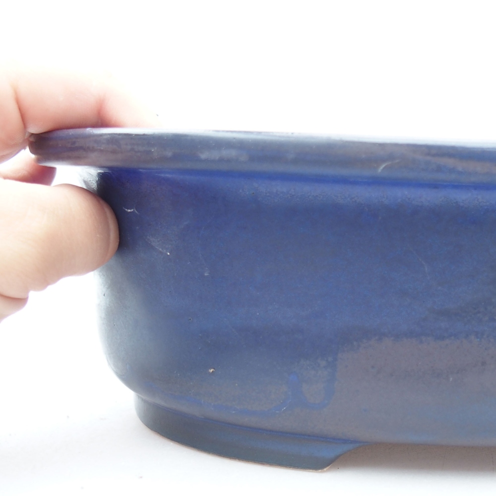 Ceramic bonsai bowl 26 x 22 x 8 cm, color blue