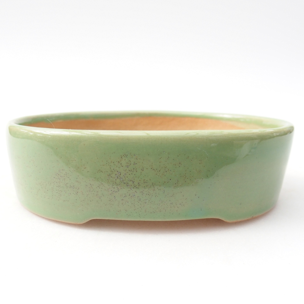 Ceramic bonsai bowl 12,5 x 10 x 3,5 cm, green